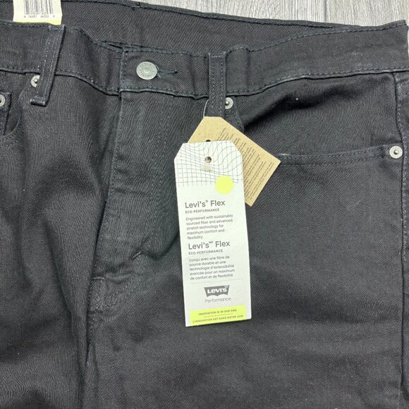 Levis 514 Black Jeans 34 x 30 New Straight NWT Denim - Picture 8 of 11